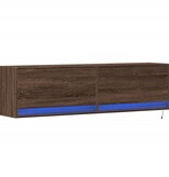 VidaXL Tv-wandmeubel met LED-verlichting 140x31x38 cm bruin eikenkleur