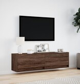 VidaXL Tv-wandmeubel met LED-verlichting 140x31x38 cm bruin eikenkleur