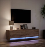 VidaXL Tv-wandmeubel met LED-verlichting 140x31x38 cm bruin eikenkleur