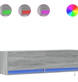 VidaXL Tv-wandmeubel met LED-verlichting 140x31x38 cm grijs sonoma