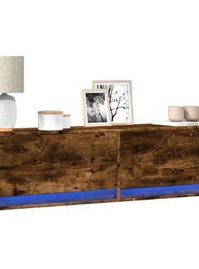 VidaXL Tv-wandmeubel met LED-verlichting 140x31x38 cm gerookt eiken