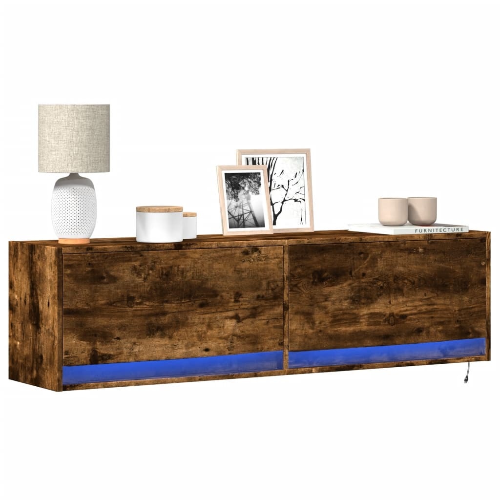 VidaXL Tv-wandmeubel met LED-verlichting 140x31x38 cm gerookt eiken