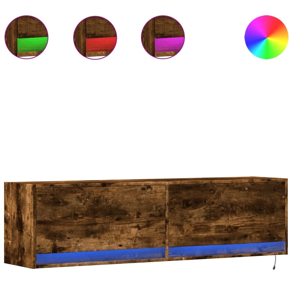 VidaXL Tv-wandmeubel met LED-verlichting 140x31x38 cm gerookt eiken
