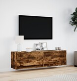 VidaXL Tv-wandmeubel met LED-verlichting 140x31x38 cm gerookt eiken