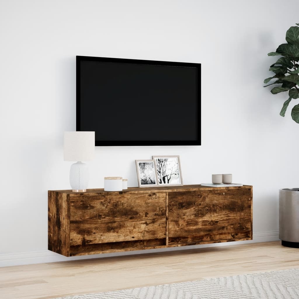 VidaXL Tv-wandmeubel met LED-verlichting 140x31x38 cm gerookt eiken