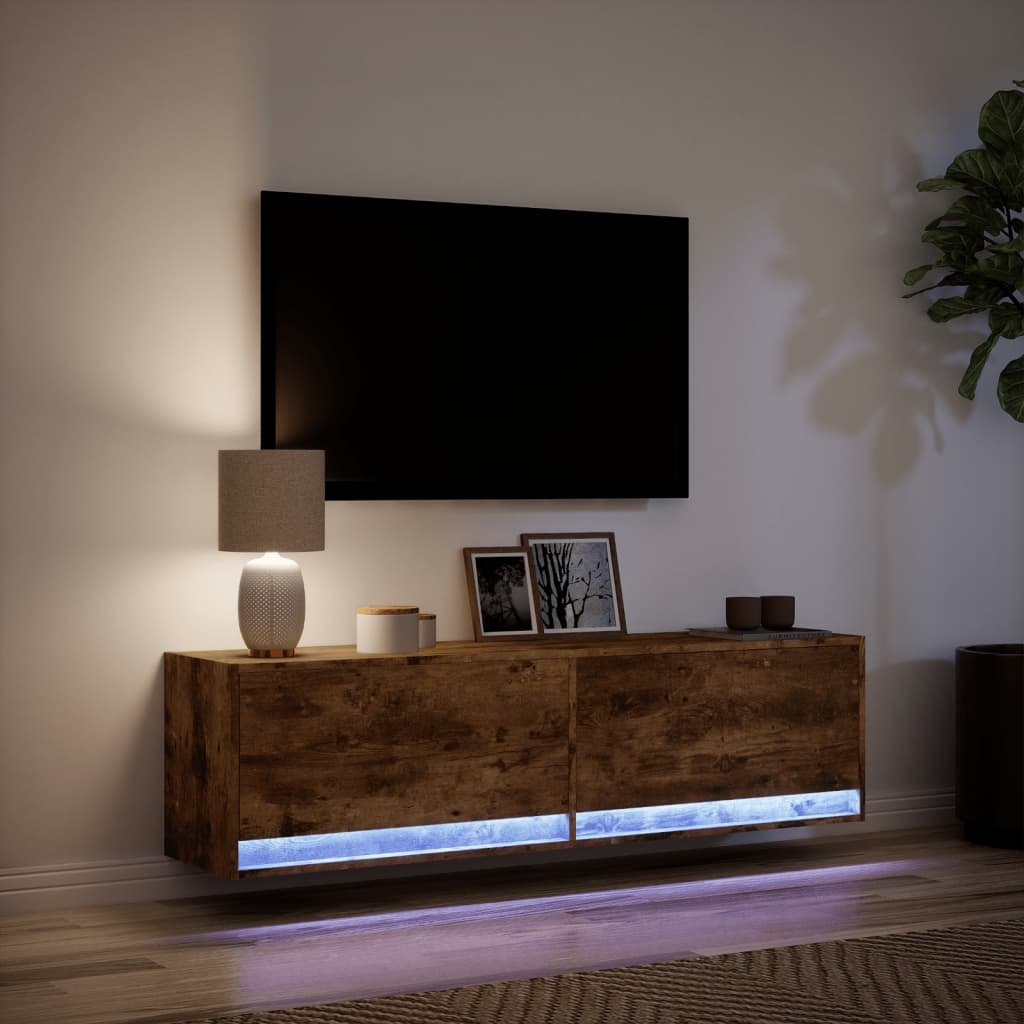 VidaXL Tv-wandmeubel met LED-verlichting 140x31x38 cm gerookt eiken