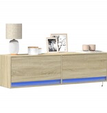 VidaXL Tv-wandmeubel met LED-verlichting 140x31x38 cm sonoma eiken