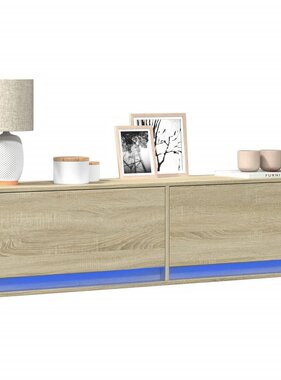VidaXL Tv-wandmeubel met LED-verlichting 140x31x38 cm sonoma eiken