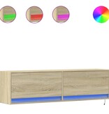 VidaXL Tv-wandmeubel met LED-verlichting 140x31x38 cm sonoma eiken