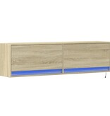 VidaXL Tv-wandmeubel met LED-verlichting 140x31x38 cm sonoma eiken