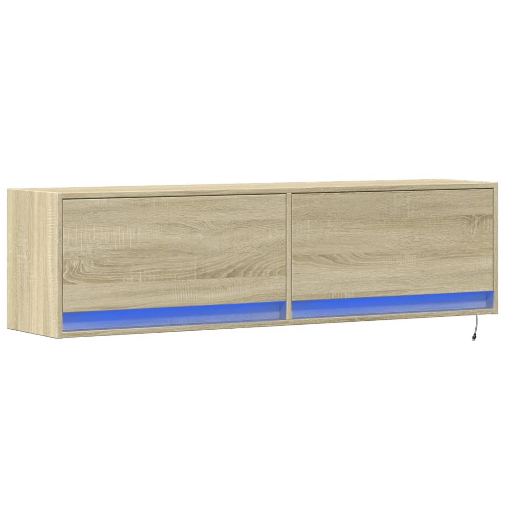 VidaXL Tv-wandmeubel met LED-verlichting 140x31x38 cm sonoma eiken