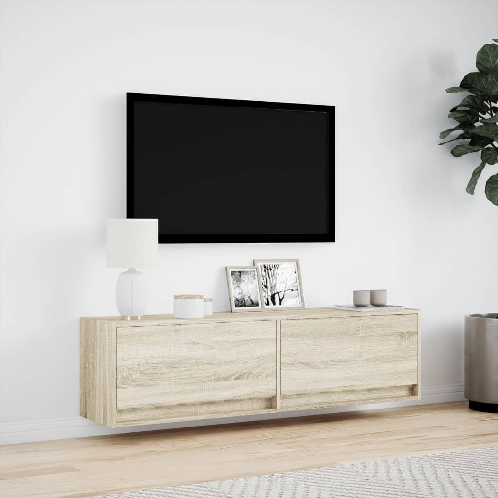 VidaXL Tv-wandmeubel met LED-verlichting 140x31x38 cm sonoma eiken