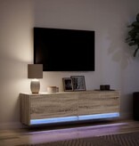 VidaXL Tv-wandmeubel met LED-verlichting 140x31x38 cm sonoma eiken