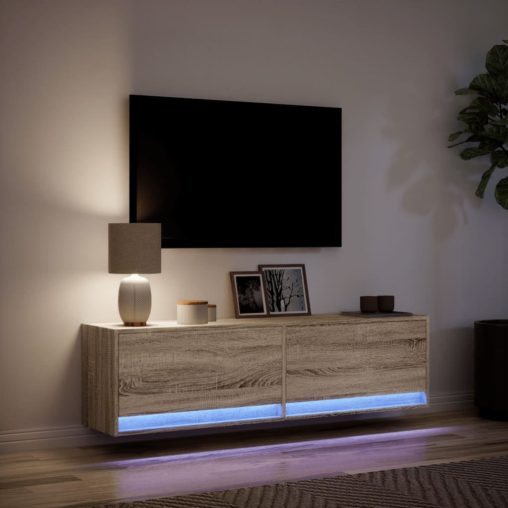 VidaXL Tv-wandmeubel met LED-verlichting 140x31x38 cm sonoma eiken