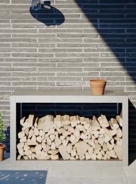 VidaXL Haardhoutrek 100x40x60 cm roestvrij staal
