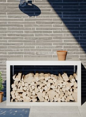 VidaXL Haardhoutrek 100x40x60 cm staal wit