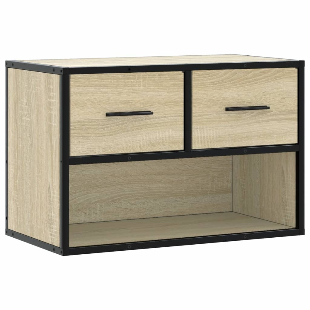 VidaXL Tv-meubel 60x31x39,5 cm bewerkt hout metaal sonoma eikenkleurig