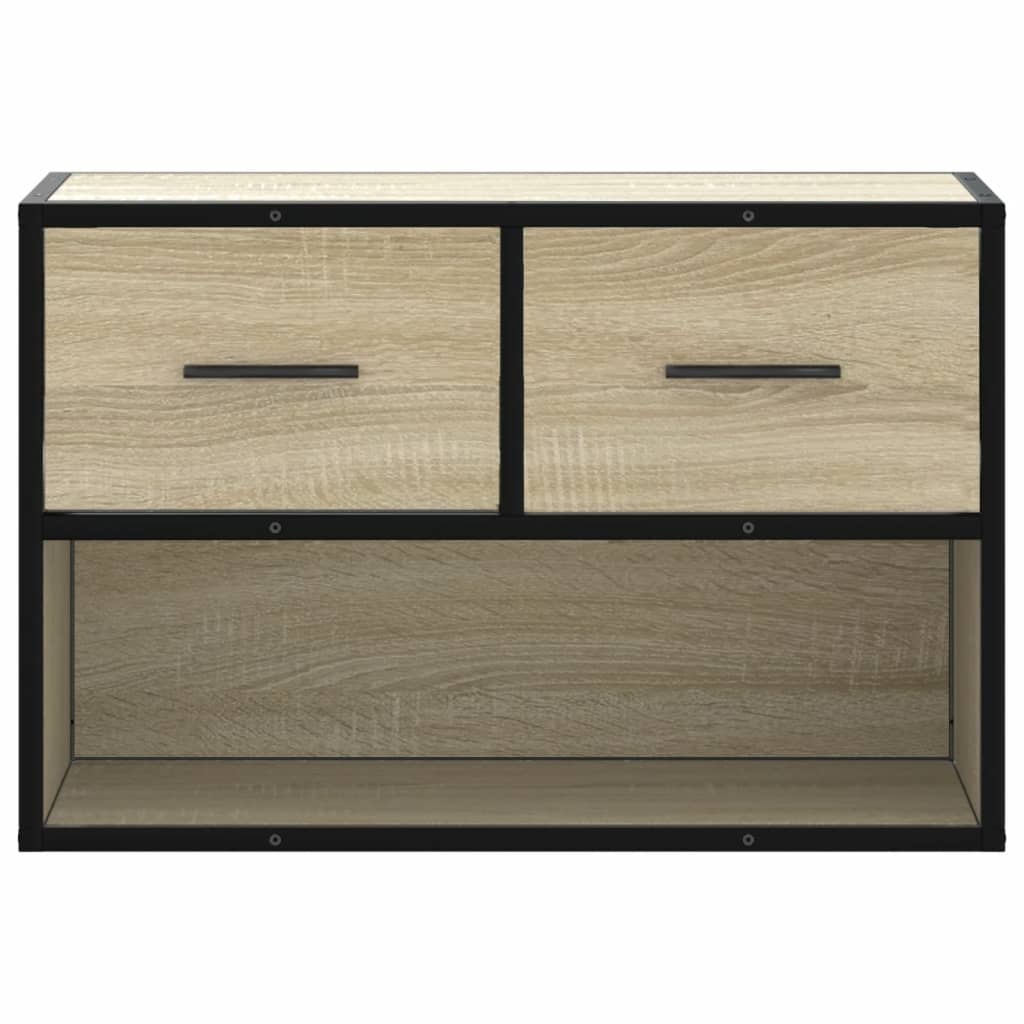 VidaXL Tv-meubel 60x31x39,5 cm bewerkt hout metaal sonoma eikenkleurig