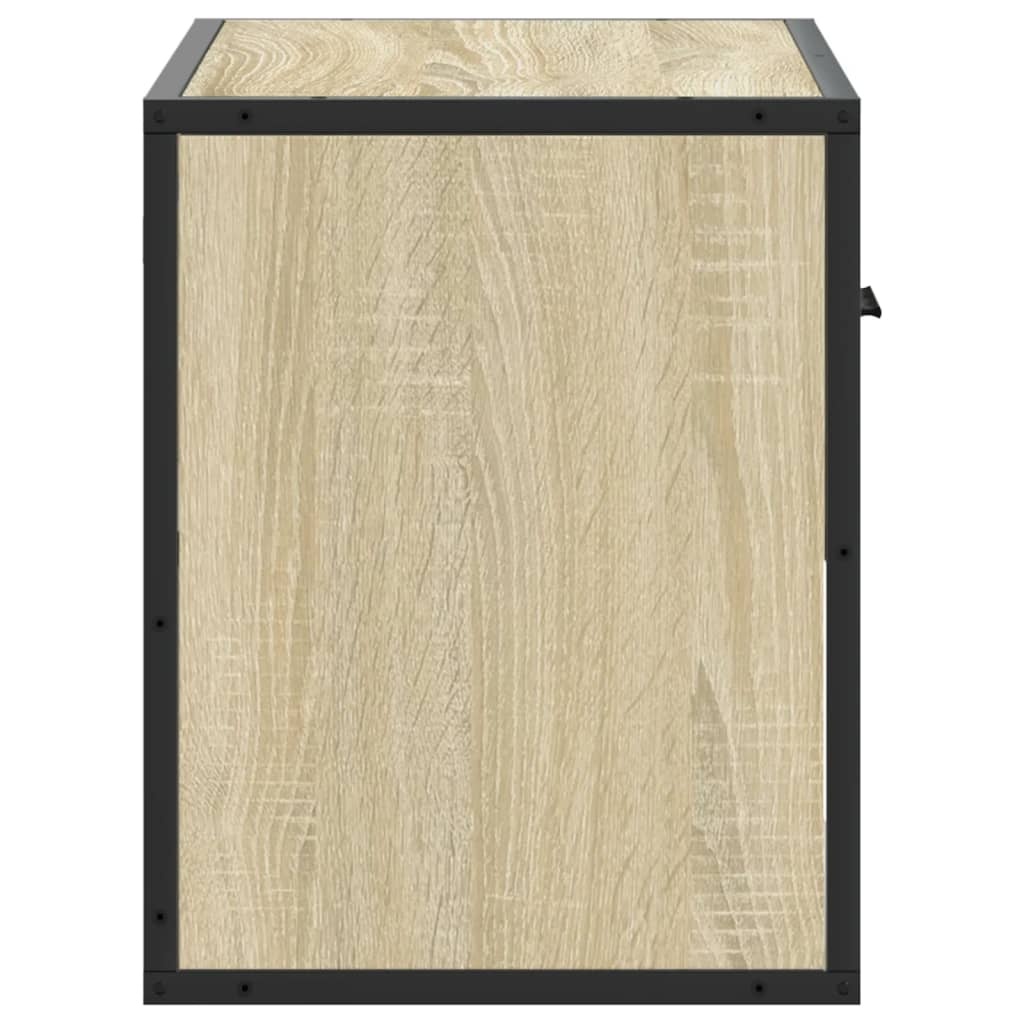 VidaXL Tv-meubel 60x31x39,5 cm bewerkt hout metaal sonoma eikenkleurig