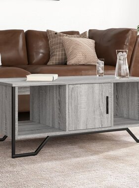 VidaXL Salontafel 100x51x40 cm bewerkt hout grijs sonoma