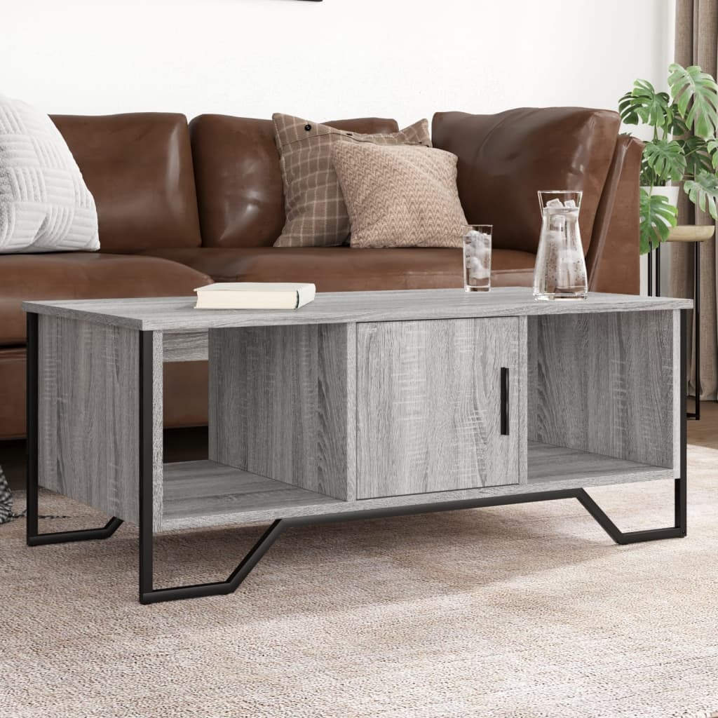 VidaXL Salontafel 100x51x40 cm bewerkt hout grijs sonoma