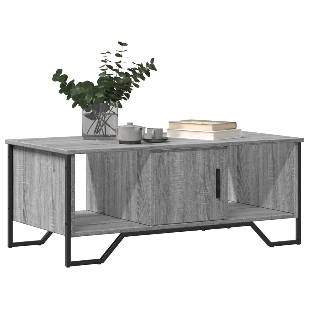 VidaXL Salontafel 100x51x40 cm bewerkt hout grijs sonoma