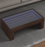 VidaXL Salontafel met Infinity LED 90x50x30 cm bruin eikenkleurig