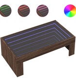 VidaXL Salontafel met Infinity LED 90x50x30 cm bruin eikenkleurig