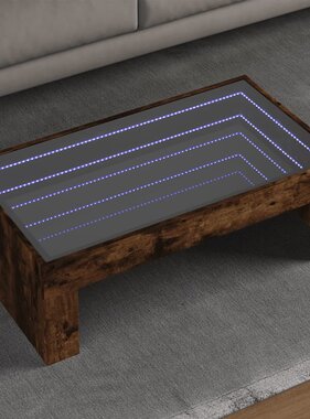 VidaXL Salontafel met Infinity LED 90x50x30 cm gerookt eikenkleurig