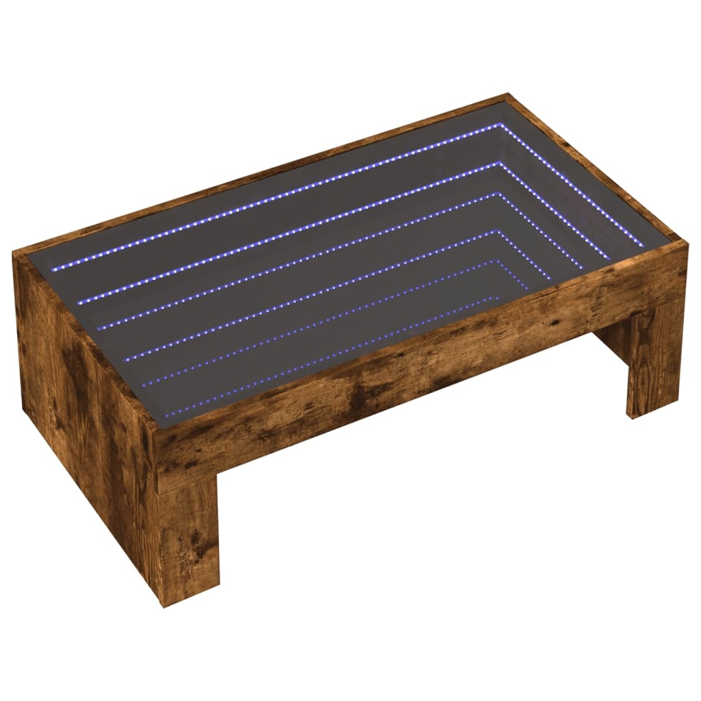 VidaXL Salontafel met Infinity LED 90x50x30 cm gerookt eikenkleurig