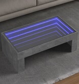 VidaXL Salontafel met Infinity LED 90x50x30 cm betongrijs