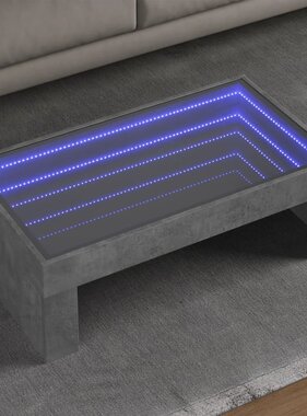 VidaXL Salontafel met Infinity LED 90x50x30 cm betongrijs
