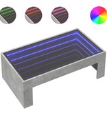 VidaXL Salontafel met Infinity LED 90x50x30 cm betongrijs