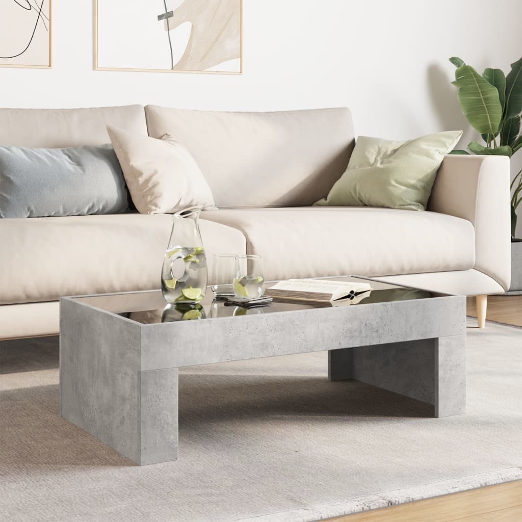 VidaXL Salontafel met Infinity LED 90x50x30 cm betongrijs