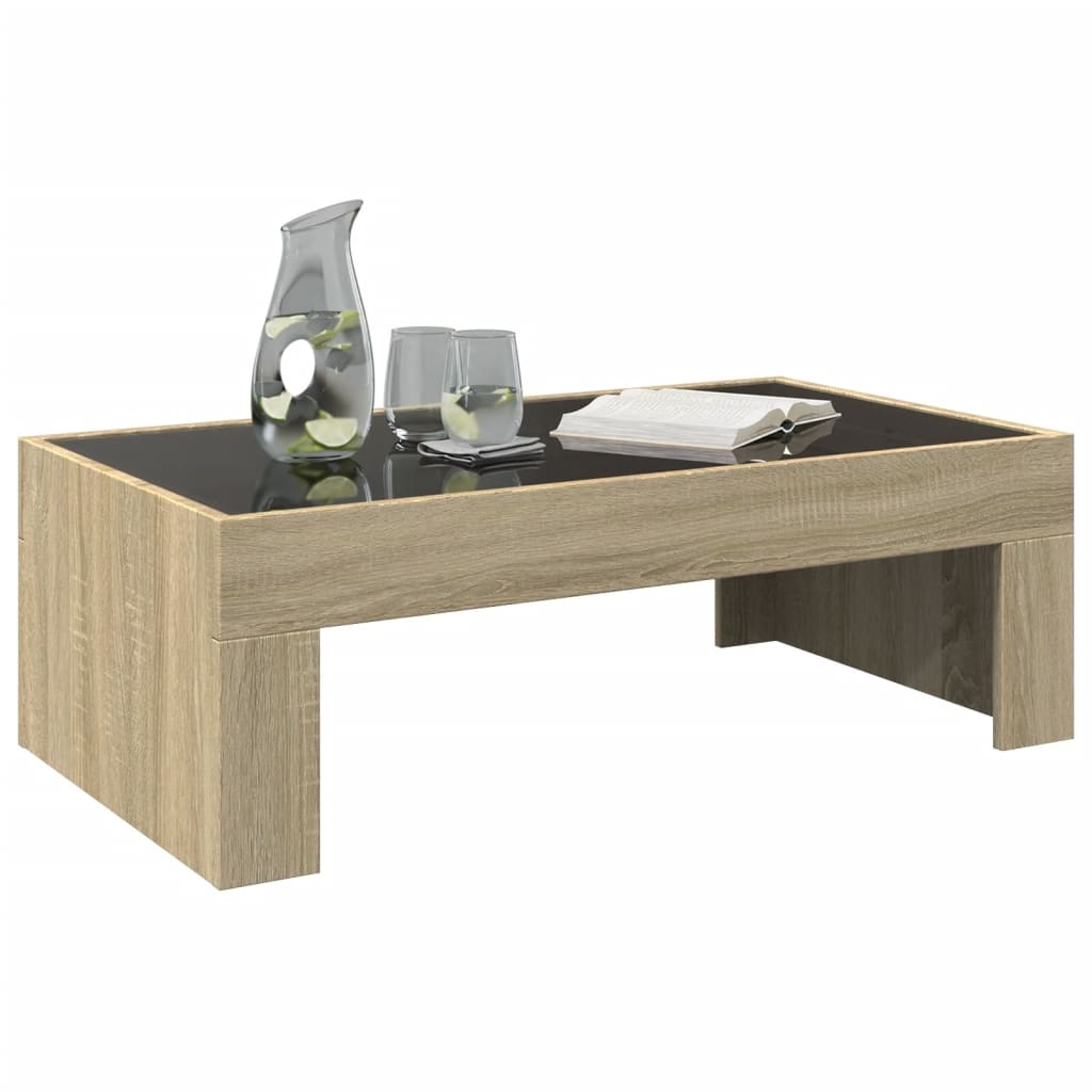 VidaXL Salontafel met Infinity LED 90x50x30 cm sonoma eikenkleurig