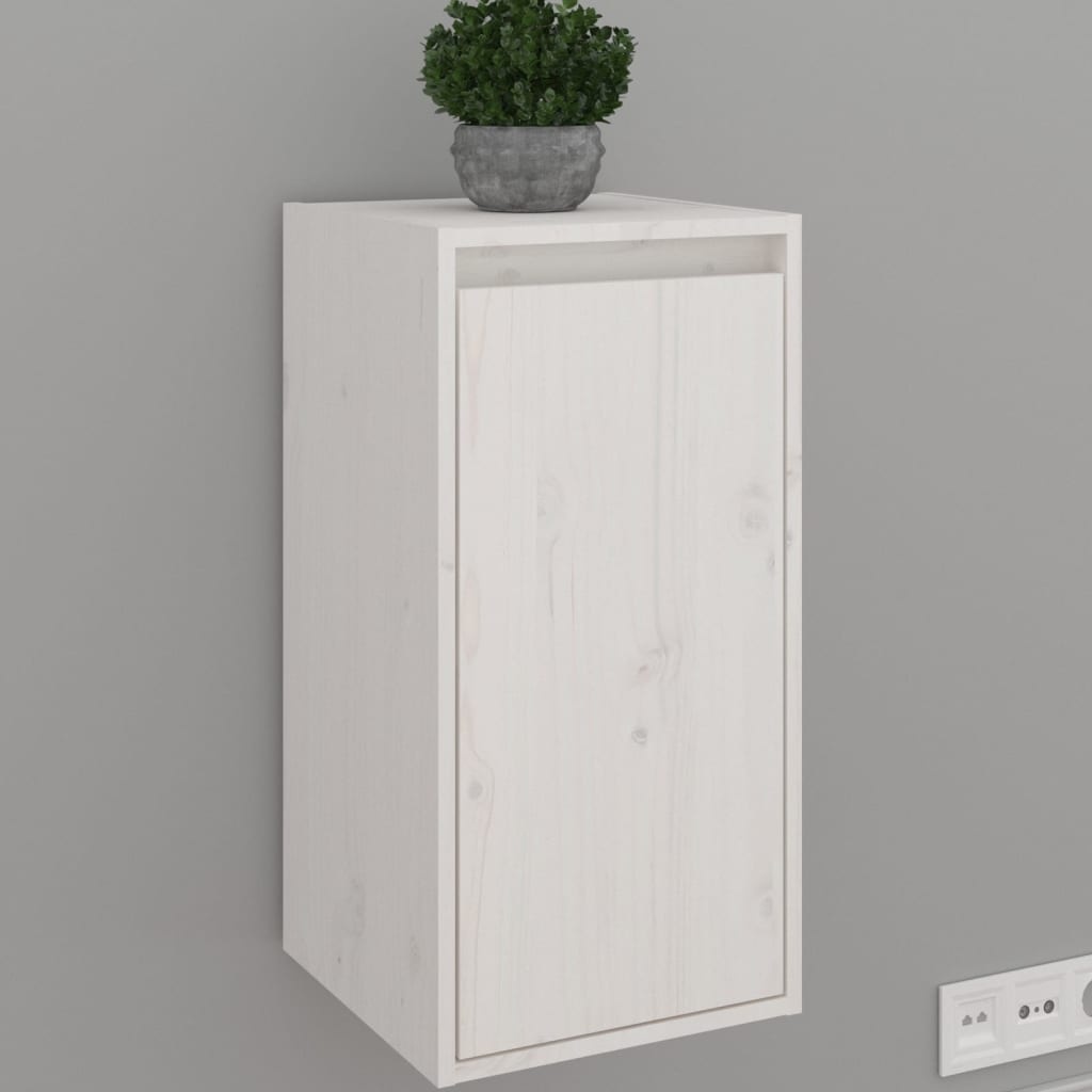 VidaXL Wandkasten 2 st 30x30x60 cm massief grenenhout wit