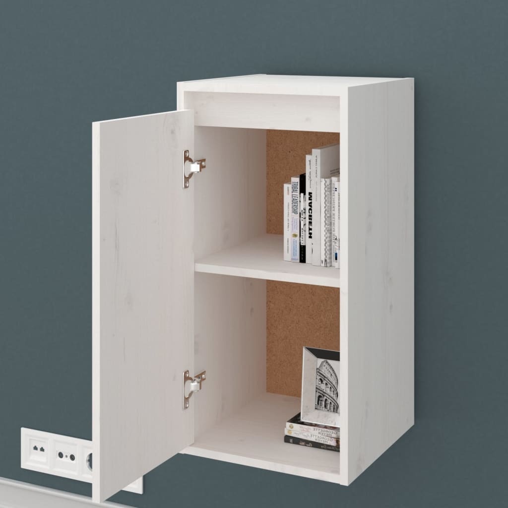 VidaXL Wandkasten 2 st 30x30x60 cm massief grenenhout wit