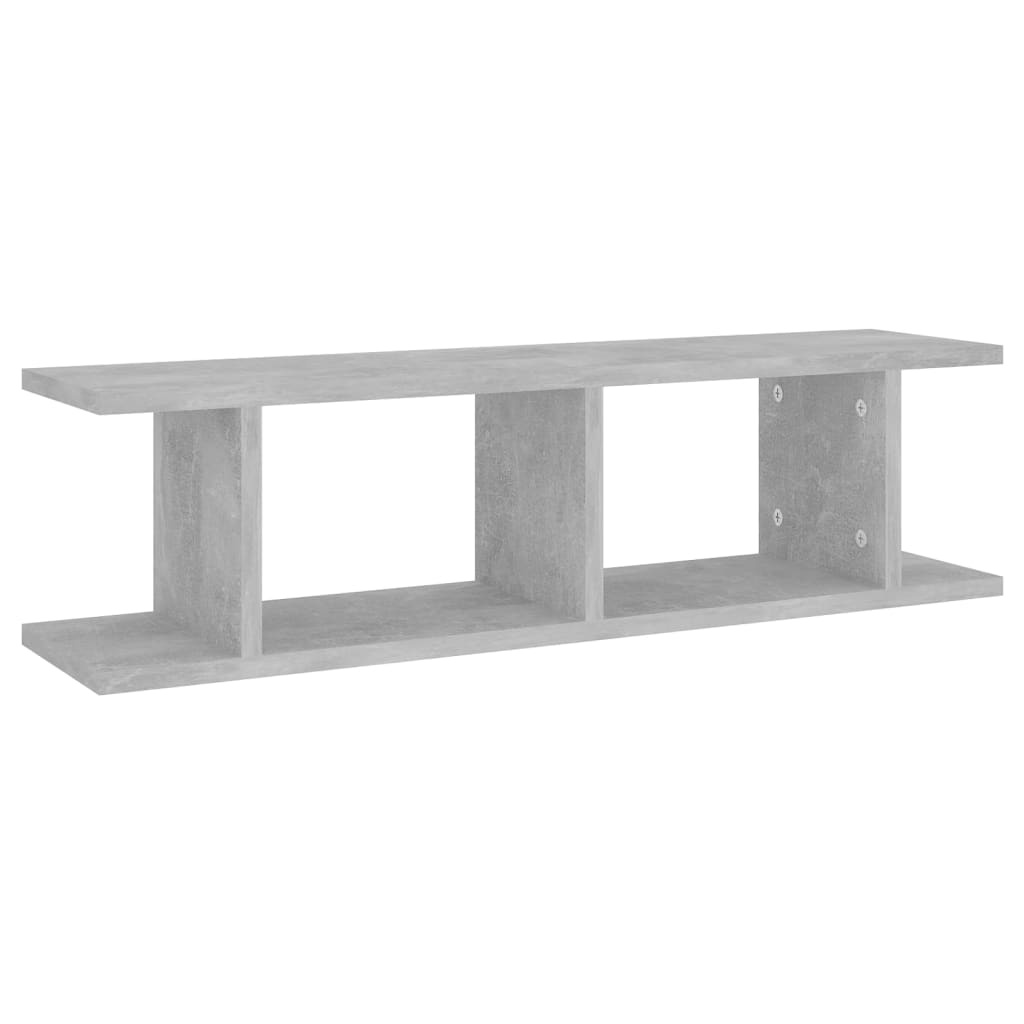 VidaXL Wandschappen 2 st 75x18x20 cm bewerkt hout betongrijs
