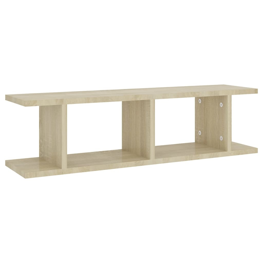 VidaXL Wandschappen 2 st 75x18x20 cm bewerkt hout sonoma eikenkleurig