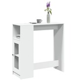 VidaXL Bartafel met rekken 101x40x103,5 cm bewerkt hout wit
