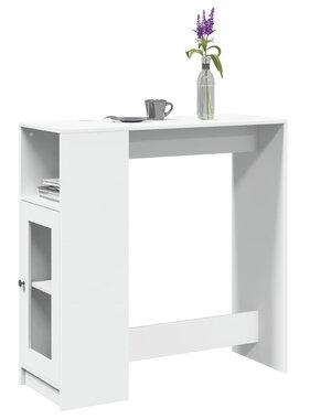 VidaXL Bartafel met rekken 101x40x103,5 cm bewerkt hout wit