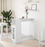 VidaXL Bartafel met rekken 101x40x103,5 cm bewerkt hout wit
