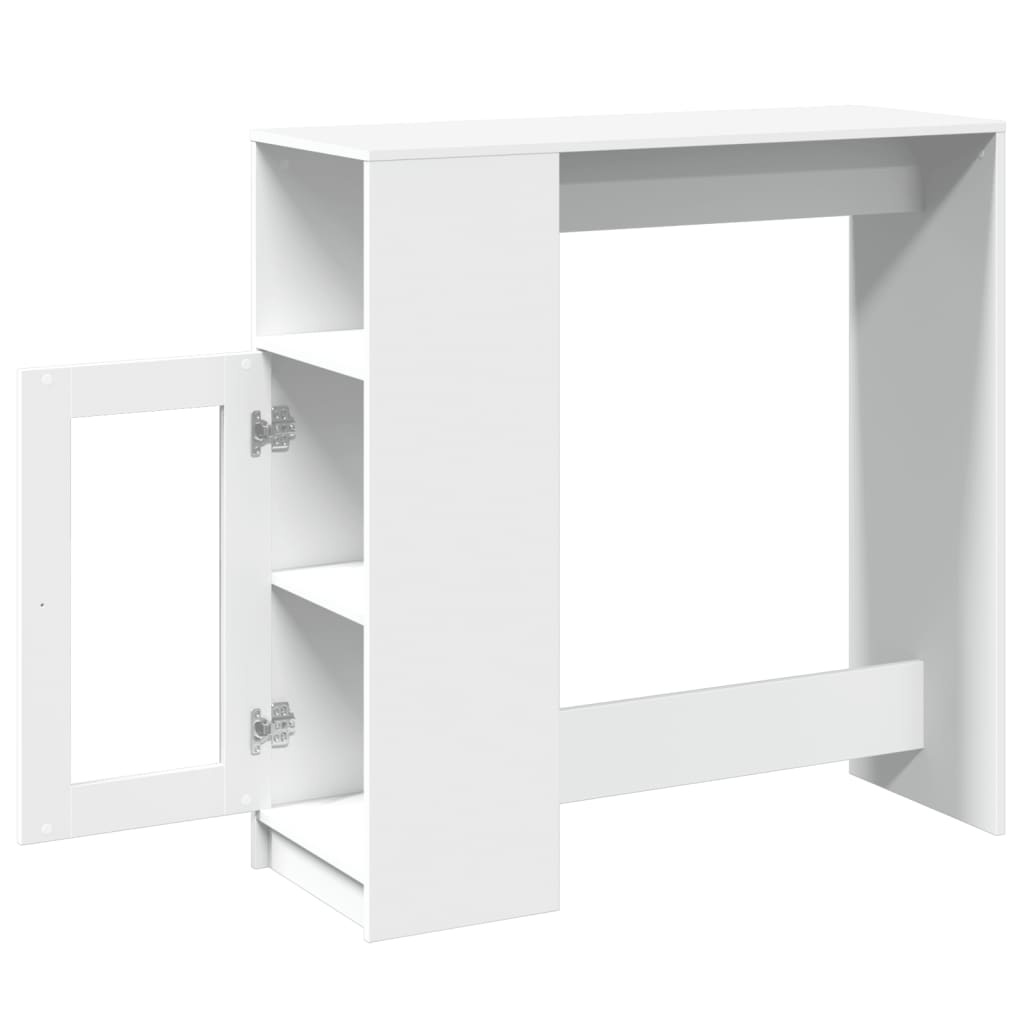 VidaXL Bartafel met rekken 101x40x103,5 cm bewerkt hout wit