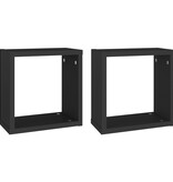 VidaXL Wandschappen kubus 2 st 30x15x30 cm zwart