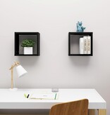 VidaXL Wandschappen kubus 2 st 30x15x30 cm zwart