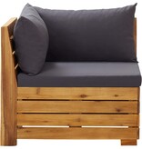 VidaXL 8-delige Loungeset met kussens acaciahout donkergrijs