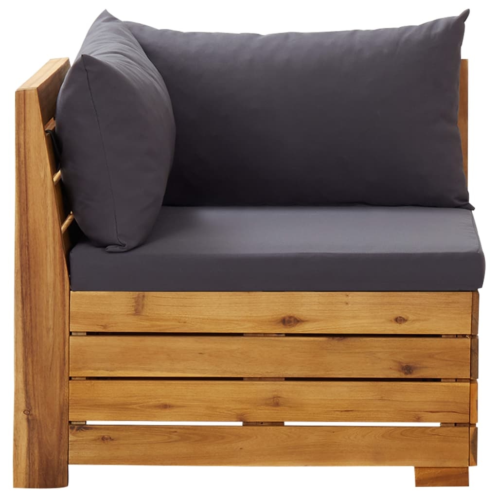 VidaXL 8-delige Loungeset met kussens acaciahout donkergrijs