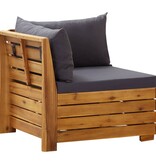 VidaXL 8-delige Loungeset met kussens acaciahout donkergrijs