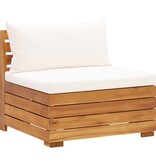VidaXL 8-delige Loungeset met kussens massief acaciahout crèmewit