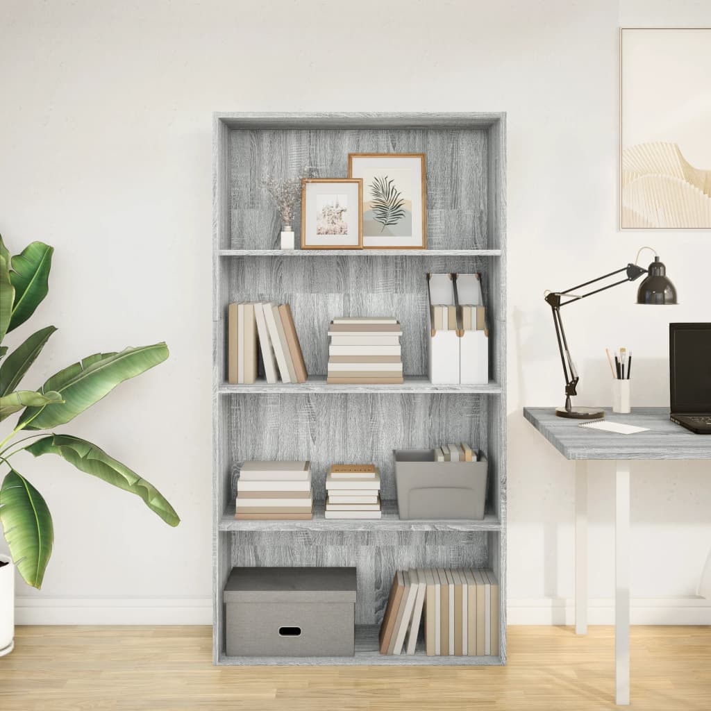 VidaXL Boekenkast 80x30x152 cm bewerkt hout grijs sonoma eikenkleurig